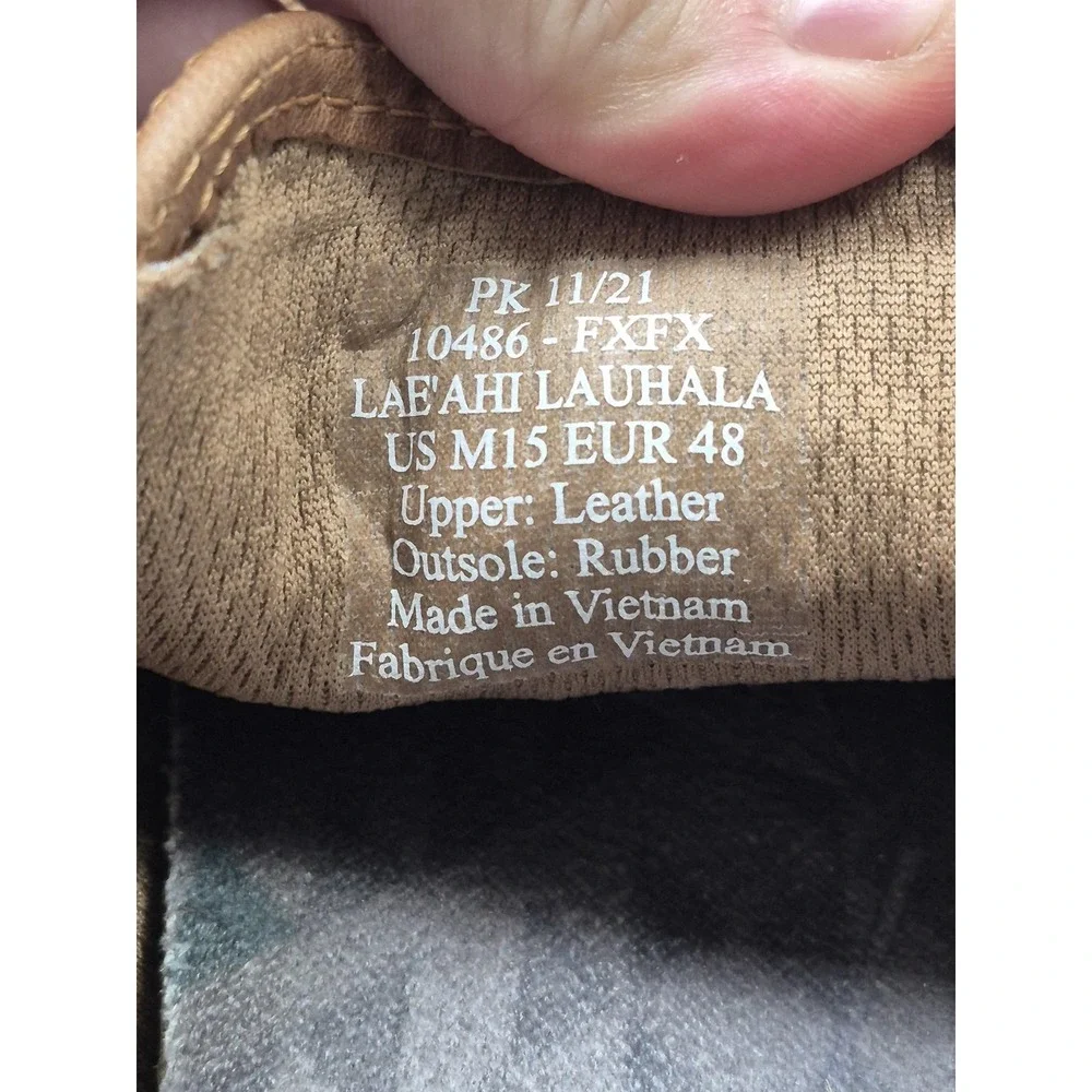 OluKai Lae'ahi Lauhala Shoes Mens Size 15 Brown Woven Leather Slip On Casual